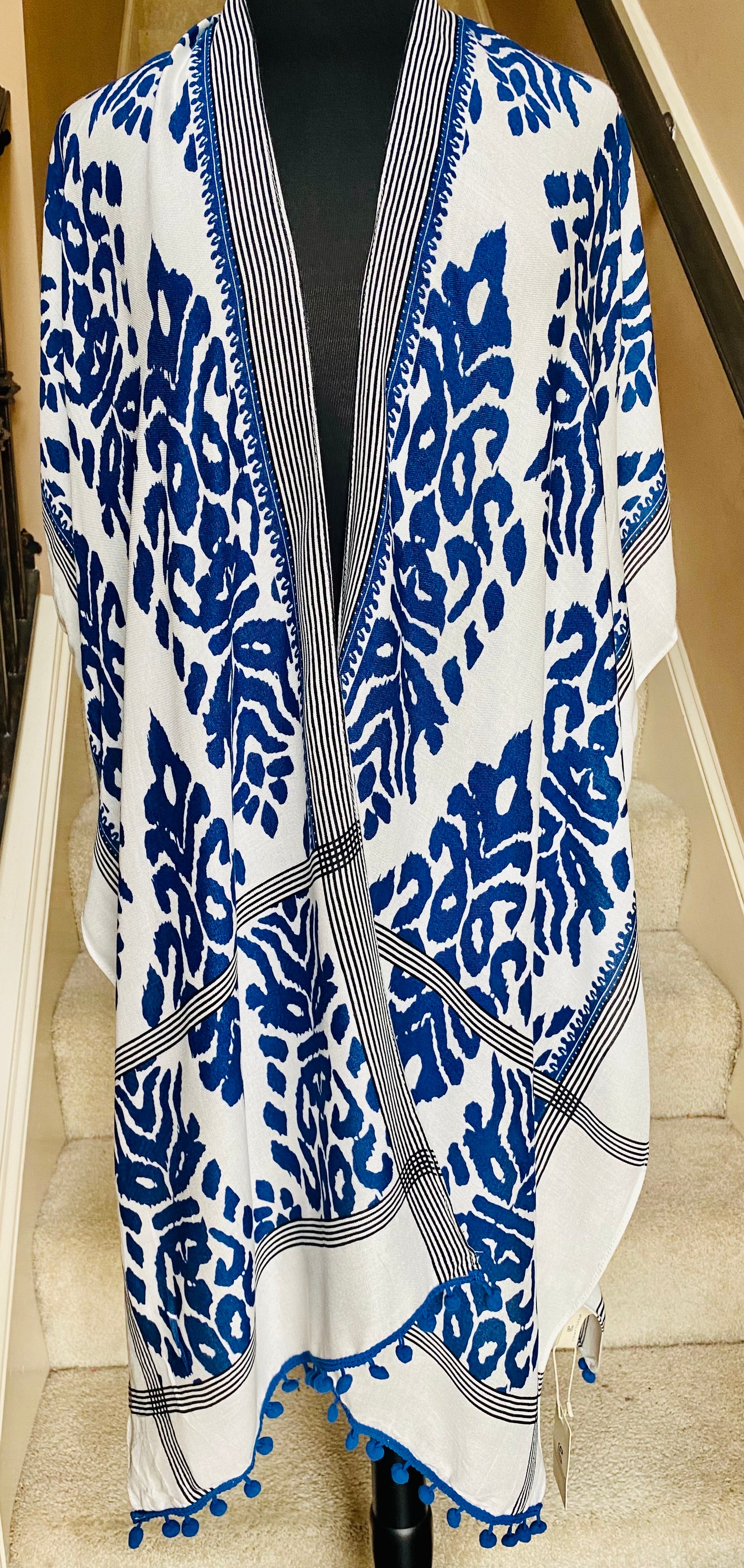 Ikat Tassel Kimono/Cover-up/Poncho