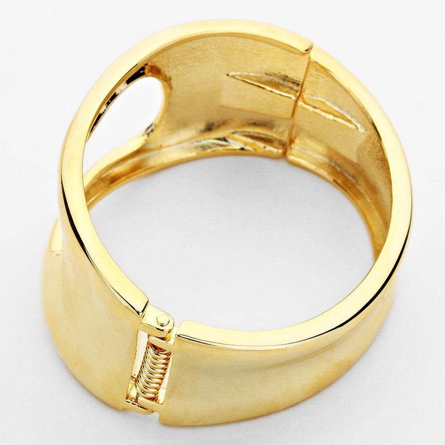 Open Face Gold Hinge Bracelet