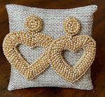 Load image into Gallery viewer, Ladies Open Heart Beaded Earrings

