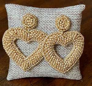 Ladies Open Heart Beaded Earrings