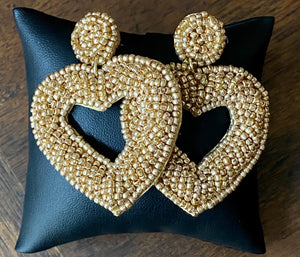 Ladies Open Heart Beaded Earrings