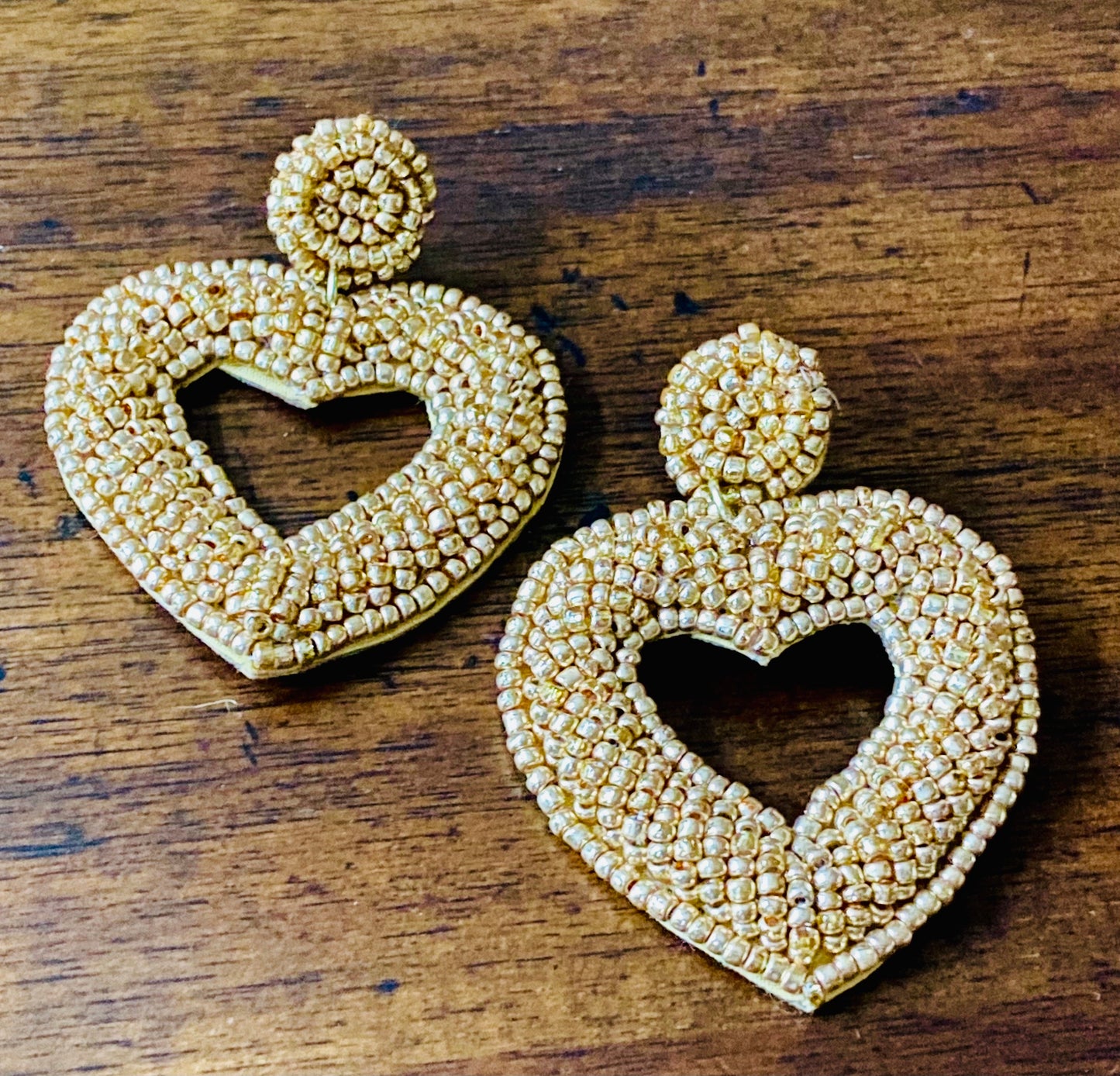 Ladies Open Heart Beaded Earrings