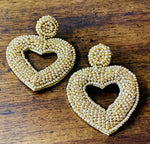 Load image into Gallery viewer, Ladies Open Heart Beaded Earrings
