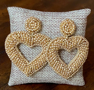 Ladies Open Heart Beaded Earrings