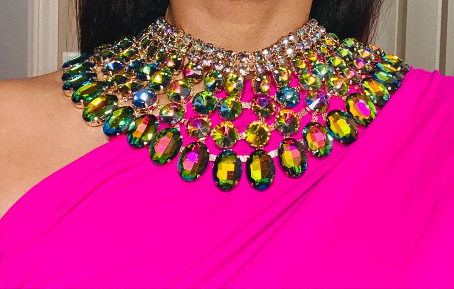 Crystal Bib Collar Necklace