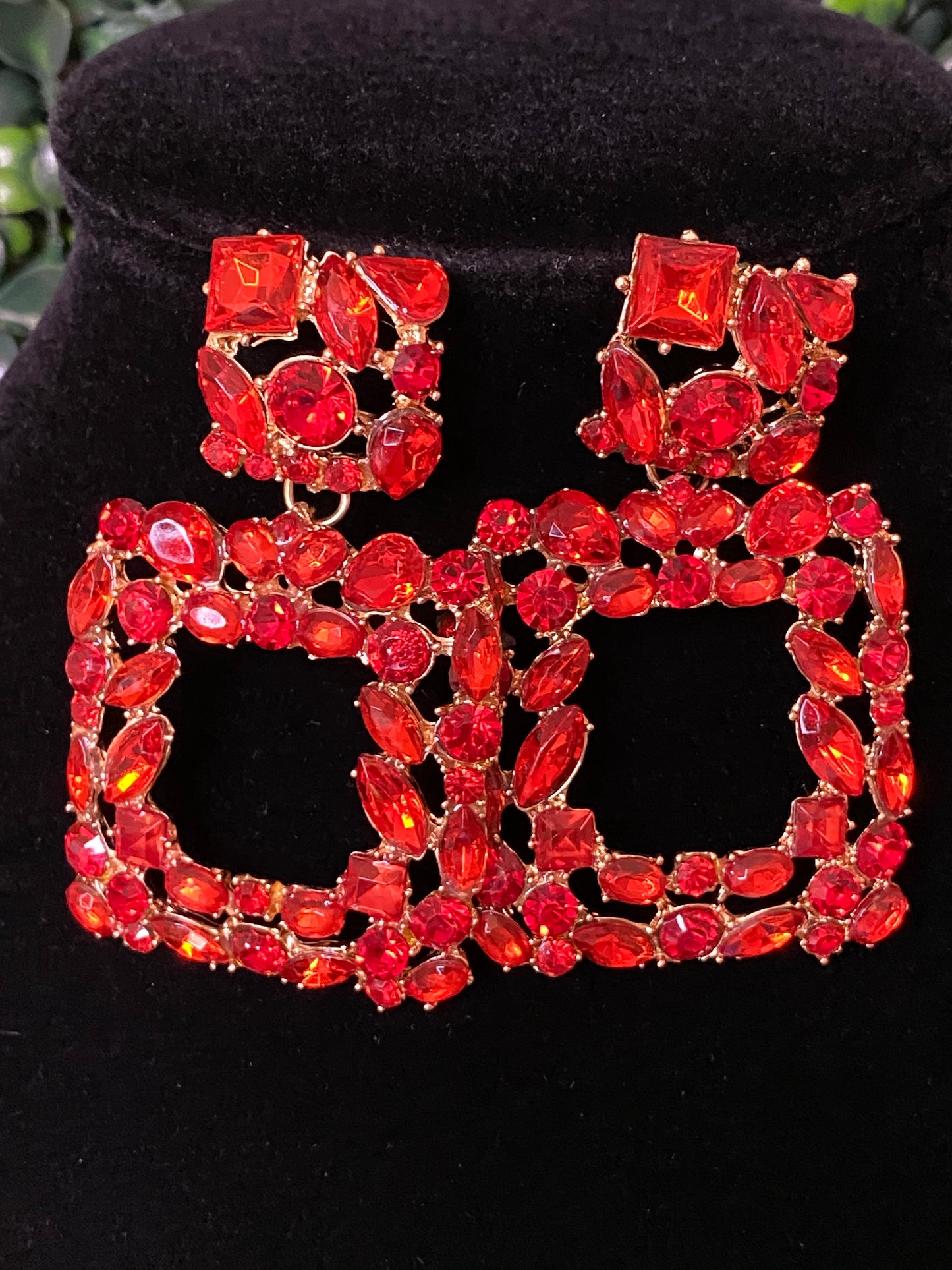Red Crystal Earrings