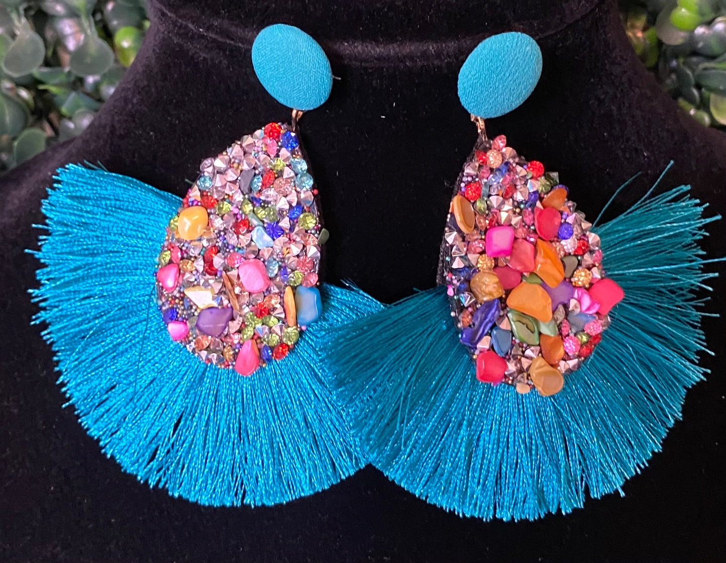 Tassel Earrings with Crystal Accents