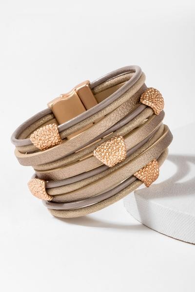 Two-Toned Multi-Strand PU Leather Bracelet
