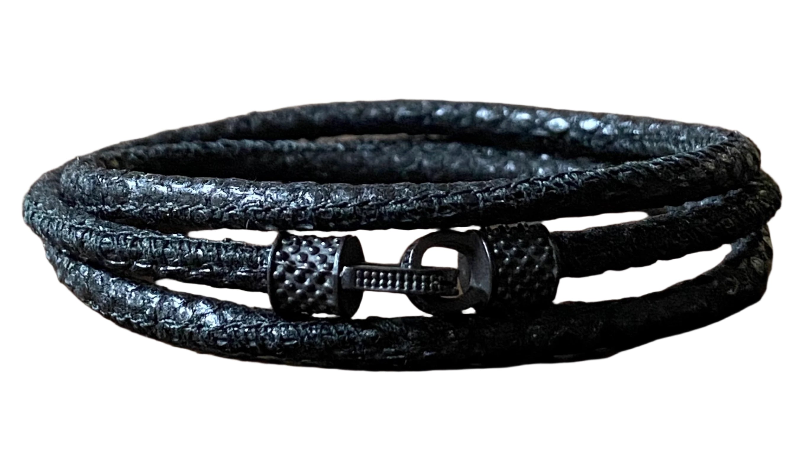 Triple Wrapped Distressed Leather Cord Bracelet