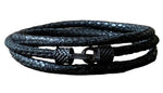 Load image into Gallery viewer, Triple Wrapped Distressed Leather Cord Bracelet
