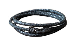 Triple Wrapped Distressed Leather Cord Bracelet