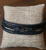 Load image into Gallery viewer, Triple Wrapped Distressed Leather Cord Bracelet
