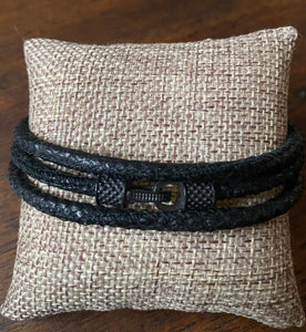 Triple Wrapped Distressed Leather Cord Bracelet