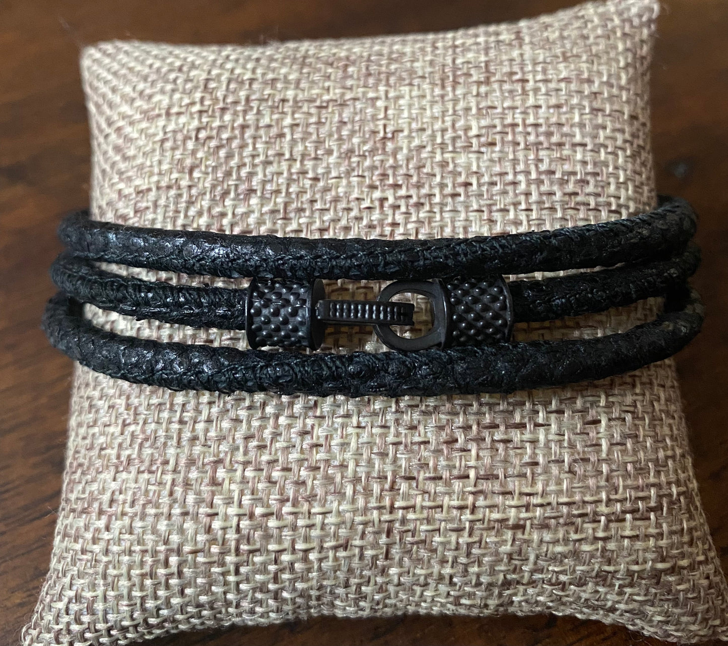 Triple Wrapped Distressed Leather Cord Bracelet